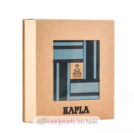 Cofanetto di 40 tavole blu chiaro e scuro con libro KABLBP21-4357 Kapla 2