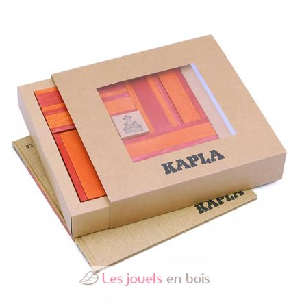 Cofanetto di 40 tavole rosse e arancioni con libro d'arte KARLRP22-4356 Kapla 3