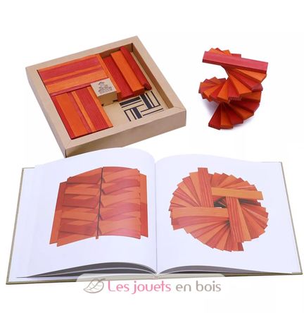 Cofanetto di 40 tavole rosse e arancioni con libro d'arte KARLRP22-4356 Kapla 4