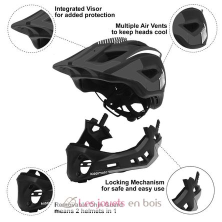 Casco integrale nero S KMHFF05S Kiddimoto 3