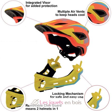 Casco integrale arancione S KMHFF02S Kiddimoto 2