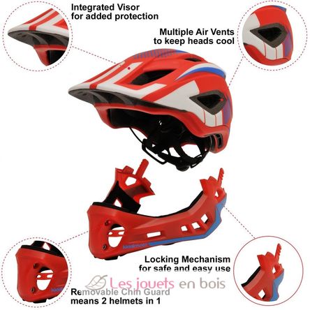 Casco integrale rosso S KMHFF03S Kiddimoto 2