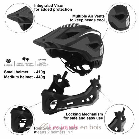 Casco integrale nero rosso blu M KMHFF08M Kiddimoto 2