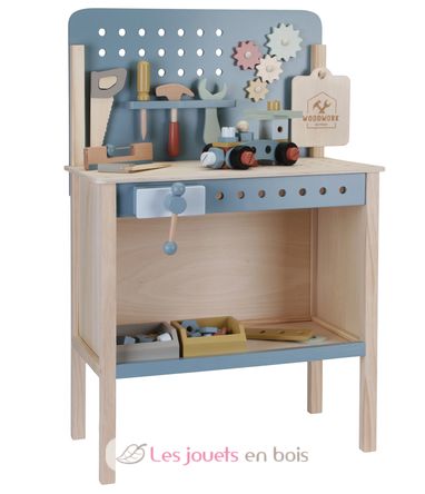 Banco da lavoro in legno blu LD7079 Little Dutch 1