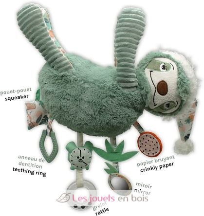 Peluche attività Chillos il bradipo DE36433 Les Déglingos 2