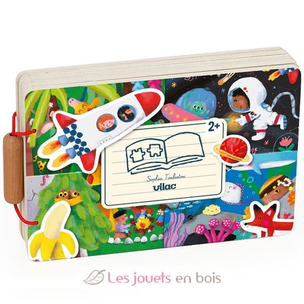 Libro di puzzle in legno Il viaggio V7912 Vilac 1