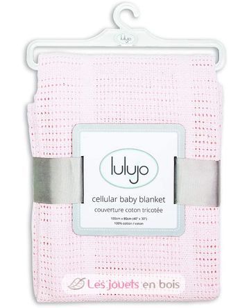 Coperta in cotone lavorato a maglia - Rosa LLJ-121-010-002 Lulujo 3