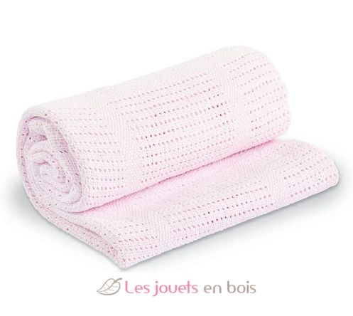 Coperta in cotone lavorato a maglia - Rosa LLJ-121-010-002 Lulujo 1