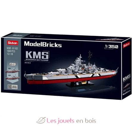 Model Bricks - Corazzata Bismarck SL-M38-B1102 Sluban 1