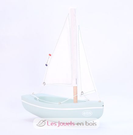 Barca Sloop verde acqua 21cm TI-N202-SLOOP-VERT-EAU Maison Tirot 4