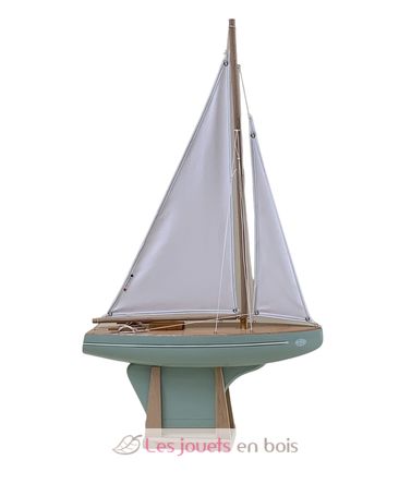 Barca a vela Le Beajour verde mare 40 cm TI-N702-BEAJOUR-VERT-EAU-40 Maison Tirot 1