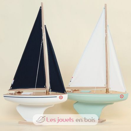 Barca a vela Le Beajour verde mare 40 cm TI-N702-BEAJOUR-VERT-EAU-40 Maison Tirot 4