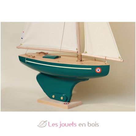 Barca a vela Saint Germain II verde 40cm TI-ST-GERMAIN-VERT-ANGLAIS-40 Maison Tirot 2