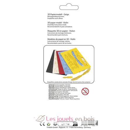 Modello 3D in carta violino FRI-11573 Fridolin 3