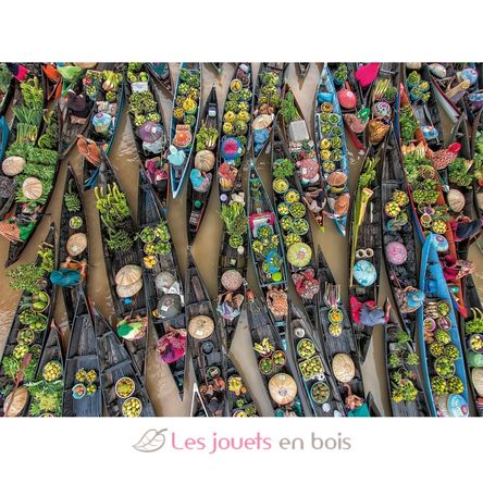 Puzzle Mercato galleggiante in Indonesia 500 pezzi RAV12001813 Ravensburger 2