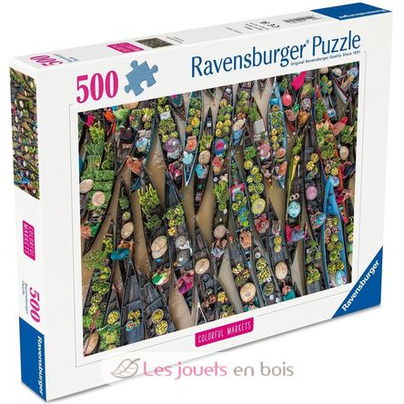 Puzzle Mercato galleggiante in Indonesia 500 pezzi RAV12001813 Ravensburger 1