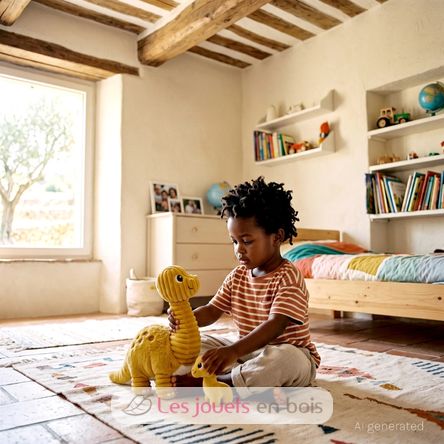 Peluche mamma diplodoco e il suo bambino DE76300 Les Déglingos 2