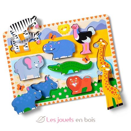 Puzzle con pezzi grandi Animali da safari MD03722 Melissa & Doug 1
