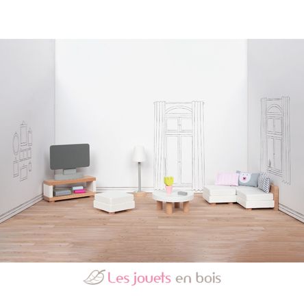 Mobili per bambole in miniatura, soggiorno GK51494 Goki 3