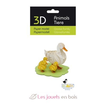 Modello 3D in carta famiglia di oche FRI-11739 Fridolin 2