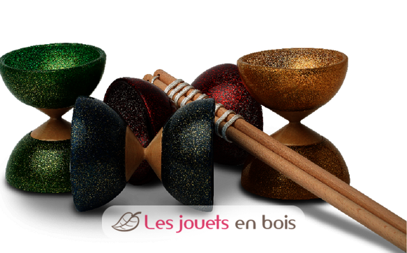 Diabolo paillettes rosso - asta in legno - d. 100mm F-101008PR Foulon 2