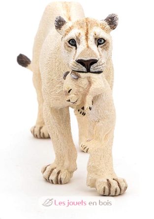 Figurina di leonessa bianca con il suo cucciolo di leone PA50203 Papo 2
