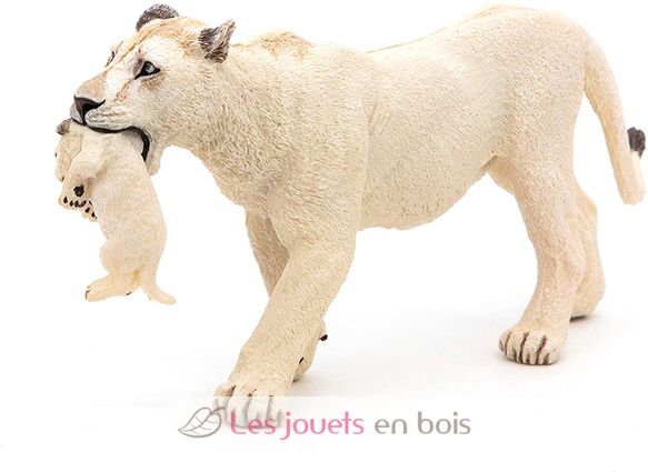 Figurina di leonessa bianca con il suo cucciolo di leone PA50203 Papo 4