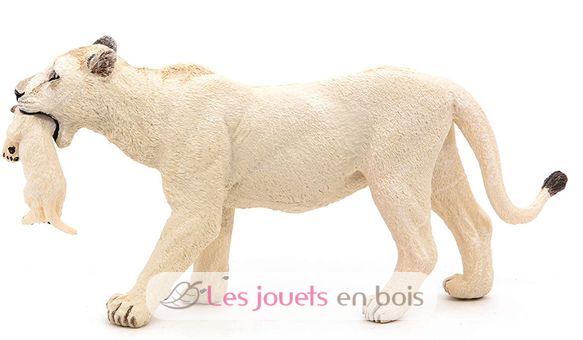 Figurina di leonessa bianca con il suo cucciolo di leone PA50203 Papo 6