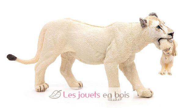 Figurina di leonessa bianca con il suo cucciolo di leone PA50203 Papo 8