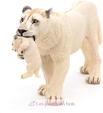 Figurina di leonessa bianca con il suo cucciolo di leone PA50203 Papo 7