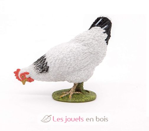 Figurina di gallina bianca che becca PA51160-3621 Papo 4