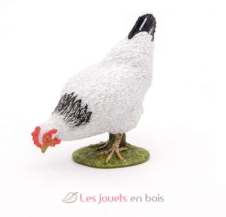 Figurina di gallina bianca che becca PA51160-3621 Papo 3