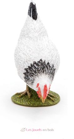 Figurina di gallina bianca che becca PA51160-3621 Papo 2