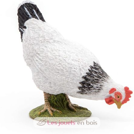 Figurina di gallina bianca che becca PA51160-3621 Papo 1