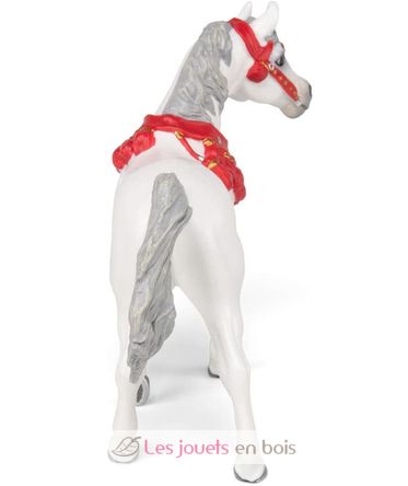 Figurina di cavallo arabo bianco in abito da parata PA-51568 Papo 5