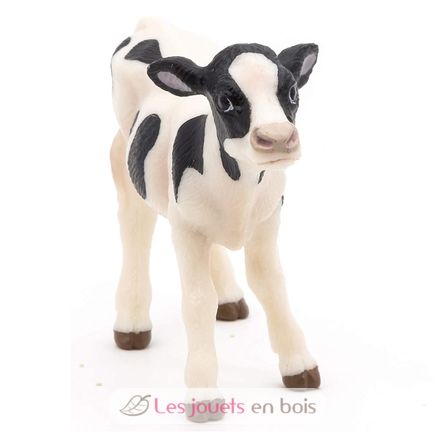 Figurina di vitello bianco e nero PA51149-3127 Papo 2