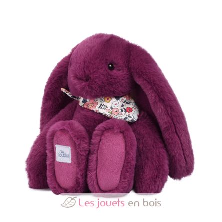 Peluche Coniglio Fleurette prugna 25 cm DC4704 Doudou et Compagnie 1