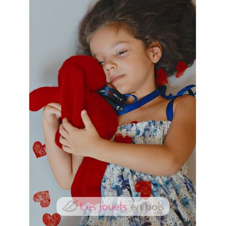 Peluche Coniglio Méloé 37 cm - Rosso passione MA0239 Maïlou Tradition 5