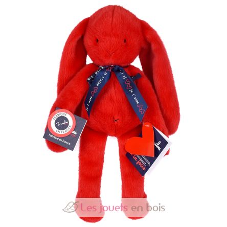Peluche Coniglio Méloé 37 cm - Rosso passione MA0239 Maïlou Tradition 3