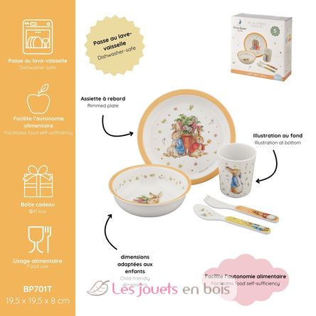 Set da 5 pezzi Peter Coniglio arancione PJ-BP701T Petit Jour 4