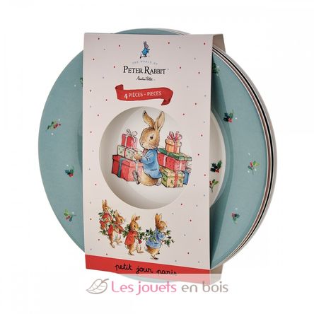 4 Piatti Peter Rabbit Natalizi 20 cm PJ-BP920NAS Petit Jour 1