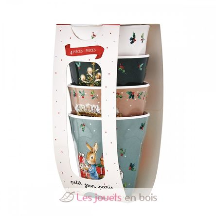 4 Bicchieri Peter Rabbit Natalizi PJ-BP711NAS Petit Jour 1