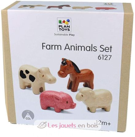 Figurine - 4 animali della fattoria PT6127 Plan Toys 3