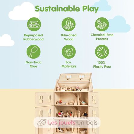 Grande casa delle bambole vittoriana PT7167 Plan Toys 5