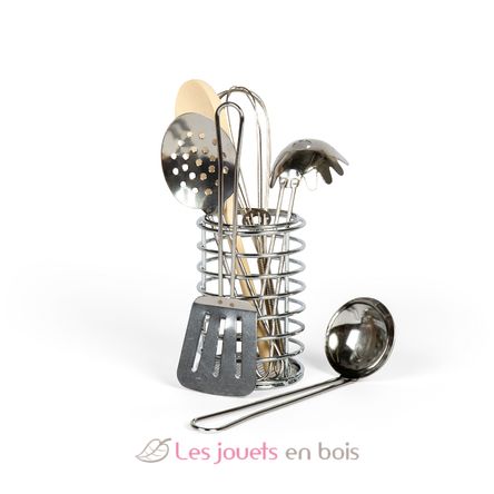 Utensili da cucina in metallo e legno BJ37041 Bigjigs Toys 2