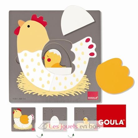 Puzzle uovo di gallina pulcino GO53027-4036 Goula 2