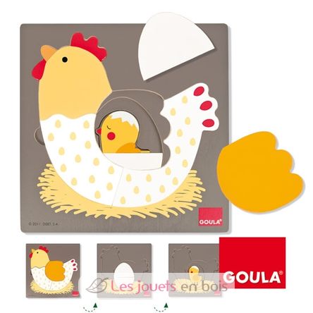 Puzzle uovo di gallina pulcino GO53027-4036 Goula 1