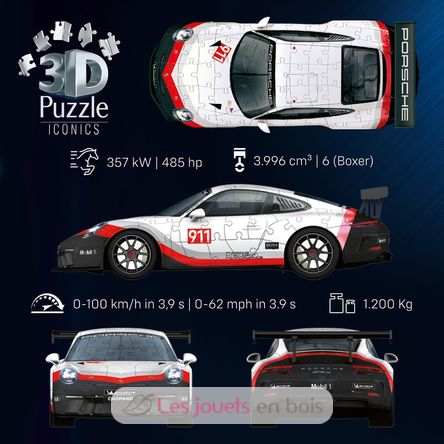 Puzzle 3D Porsche 911 GT3 Cup 108 pezzi RAV12008039 Ravensburger 7