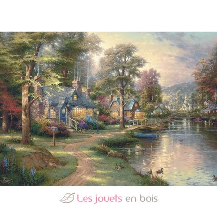 Puzzle in legno Villaggio in riva al lago 1000 pezzi S-59800 Schmidt Spiele 1