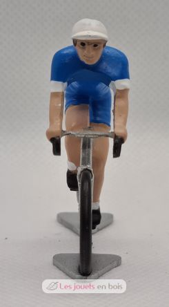 Figurina di ciclista R Maglia blu e bianca FR-R11 Fonderie Roger 4